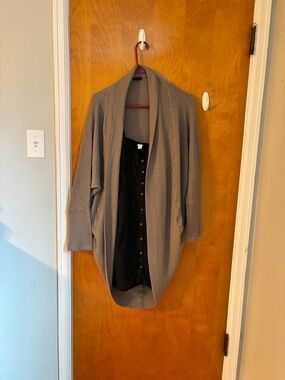 mittoshop Taupe Waffle Knit Open-Front Cardigan